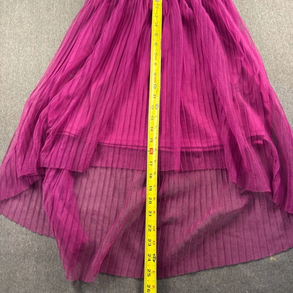 George Girls Magenta Sequin High Low Pleated Tulle Party Dress Size L 10-12